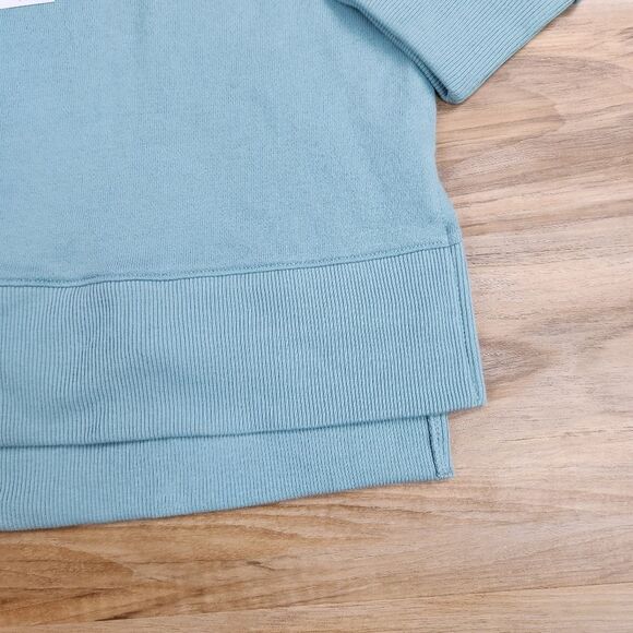 🩵NWT Aqua Lightweight Hi-Low Long Sleeve Sweatshirt Large - Picture 10 of 12
